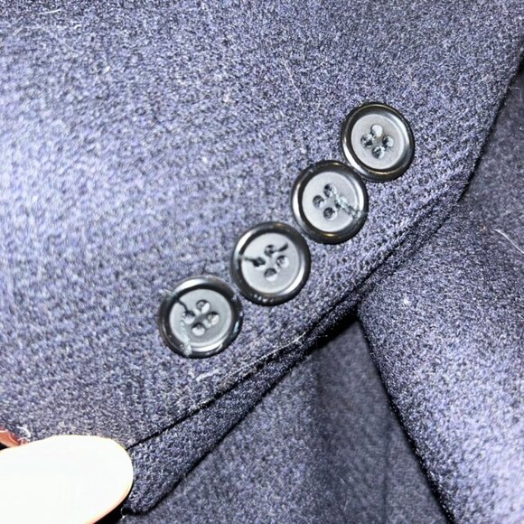 paul stuart blue wool classic mens overcoat 40 regular MINT CONDITION - Picture 5 of 7